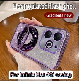 For Infinix Hot 40i casing Electroplating Soft Glitter TPU phone back cover for infinix X6528B phonecase bracket Magnetic #casingveryaffordable #liget #Iphonecase #Forsumsungcase 