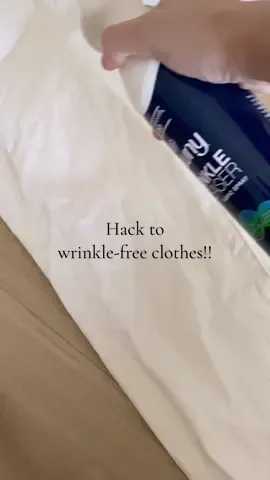 Lazy to iron? Found a quick hack with this spray hehehe super useful for rushed days 🥹 #wrinkle #clothes #spray #Home #homeandliving #thisonemyshopeehual #hacks #homehacks #sg #sgtiktok #hacksoflife 