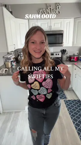 Let’s be honest you could wear this year round 💕 It comes in short sleeve or crew neck options! (OOTD are out of my comfort zone but I loved it so I had to 🤭) #swifttok #swifties #swiftiemerch #valentinesdaygift #valentinesswiftiegift #swiftiesoftiktok #valentinesforher #valentinesday2024 #OOTD #sahmootd #taylorswift #swiftietok #swiftiesoftiktok #sahmoutfit #momcontentcreator 