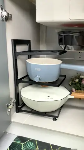 Kitchen Pan Organizer Pot Rack #potrack #organizer #kitchen #adjustable #storage #pan #pot #shopping #useful #Home #share #fyp #goodthing 