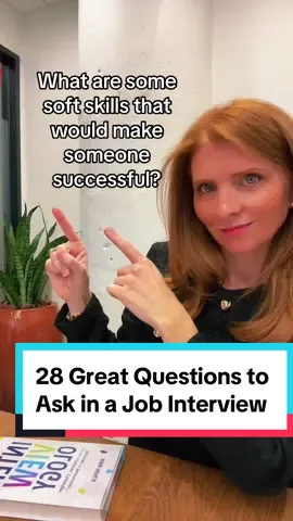 28 Questions to Ask in a Job Interview ⬇️  Questions about the specific job 1. What are your expectations for me in this role? 2. What’s the most important thing I should accomplish in the first 90 days? 3. What’s the performance review process like here? How often would I be formally reviewed? 4. What metrics or goals will my performance be evaluated against? 5. What are the most immediate projects that I would take on? 6. How long before I will be… [meeting with clients, have responsibility for my own accounts, interacting with other departments, etc.]? Questions about the team 7.  What types of skills is the team missing that you’re looking to fill with a new hire? 8. What are the biggest challenges that I might face in this position? 9. Do you expect my main responsibilities in this position to change in the next six months to a year? 10. Can you tell me about the team I’ll be working with? 11.  Who will I work with most closely? What other departments or units will I interact with? 12. Can you tell me about my direct reports? What are their strengths and the team’s biggest challenges? Questions for your potential boss 13. How long have you been at the company? 14. How long have you been a manager? 15. What’s your favorite part of working here? Questions about the company  16. What are the current goals that the company is focused on, and how does this team work to support hitting those goals? 17. What gets you most excited about the company’s future? 18. How would you describe the company’s values? 19. How has the company changed over the last few years? 20. What are the company’s plans for growth and development? Questions about the culture 21. How do you typically onboard employees?  If the position will be remote, ask specifically about how remote employees are integrated into the company culture.  22. What do new employees typically find surprising after they start? 23.Is there anything that I should read before starting that would help me have a shared understanding with my colleagues?  24. What’s your favorite office tradition? 25. What do you and the team usually do for lunch? 26. Do you ever do joint events with other departments or teams? 27. What’s different about working here than anywhere else you’ve worked? 28.How has the company changed since you joined? #questionstoaskinajobinterview #howtointerviewforajob #howtogetajob #corporatejobs #interviewprep #questionstoaskinajobinterview 