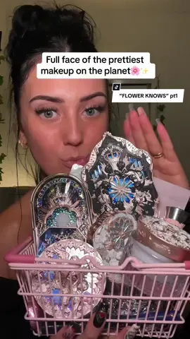 Lets do a full face of Flower Knows makeup. THESE ARE BEAUTIFUL💘😨Comment what other full faces i should do💭✌🏼 #makeuptok #flowerknows 