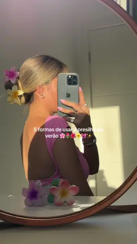 Viciada nas presilhas mais lindas do Uni 🥹🌷🎀 #penteado #hairclip #flowerclips 