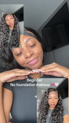 If your a beginner save this no foundation makeup tutorial ☺️💕 #nofoundationmakeup #beginnermakeuptutorial #blackgirlmakeuptutorial #blackgirlmakeup #makeupforbeginners #fyp #foryou 