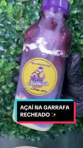 AÇAÍ NA GARRAFA RECHEAD. UMA DELÍCIA! 💜      #acaidoformiga #acai #acaidelivery #foryou #acainagarrafa 