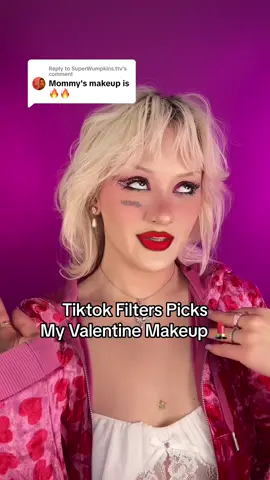Replying to @SuperWumpkins.ttv these tiktok makeup filters are actually super fun wtf #makeupfilter #valentinemakeup 