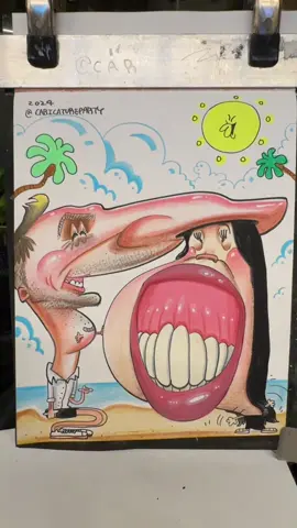 🎉🥳🤣🌴☀️ #caricature #funny #streetart #art 