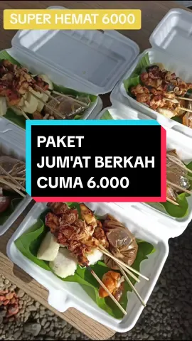 SUPER HEMAT CUMA 6.000,-* Sate Ayam 4 Tusuk + Lontong Pulen 😍 Cocok untuk berbagi JUM'AT BERKAH, pengajian tahlil atau kumpul-kumpul bersama keluarga 🙏 .  .  .  📲 083 114411 033 📌300m Barat Lapangan Desa Wonosobo, Srono .  .  .  *Kemasan Styrofoam #sedekahmakanan #jumatberkah #sategedhe #fyp 