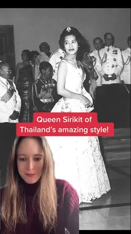 Learn about Queen Sirikit of Thailand's amazing style and incredible wardrobe! #History #historytiktok #historywithamy #queensirikit #sirikit #thailand #fashion #womenshistory #HistoryTime #fashionhistory 
