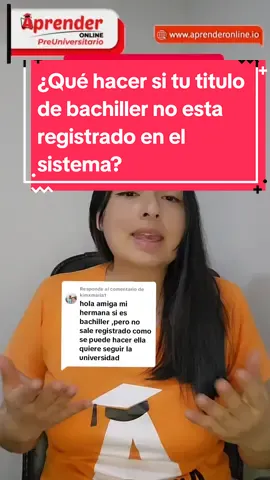 Respuesta a @kimxmaria1 Has este proceso con tiempo, recuerda que tener un titulo de bachiller registrado es un requisito indispensable para aceptar el cupo en la Universidad #senescyt #profevivi #preuniversitarioaprenderonline #admision2024 #admision2023 #ingresoalau #examenuce #examenuguayaquil #examenunemi 