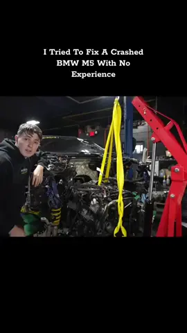 I Tried To Fix A Crashed BMW M5 With No Experience part1 #bmw #car #supercharged 