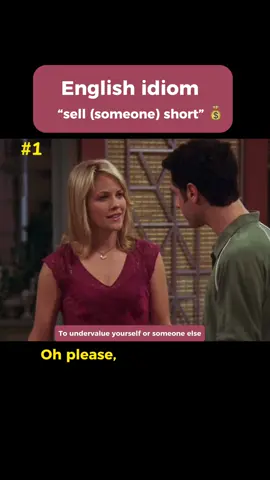English idiom - “sell (someone) short” 💰 This idioms means to undervalue yourself or someone else.  For example - “If you want to be successful, you have to stop selling yourself short.”  #aprenderingles #english #learnenglish #inglés  #britishenglish #idioms #englishphrases #ingles #英語の勉強 ‎#الإنجليزية #slang #ingilizceögreniyorum #idioms #phrasalverbs #vocabulary  #английский #ielts #toefl #esl