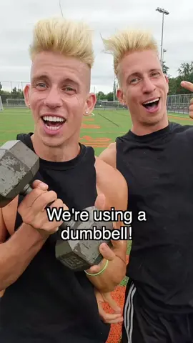 playing dumbbell football #SuperBowl
