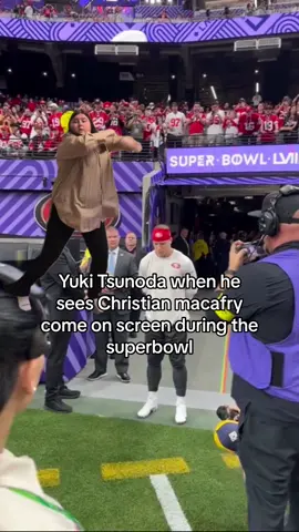 does he have money on the niners? #christianmccaffrey #yukitsunoda #vcarb #f1fansunite #shelovesf1 