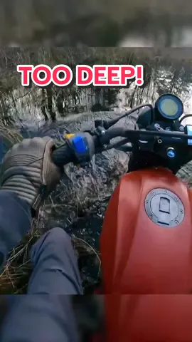 Biker didn’t realize how deep the water actually was 😳 (via DansChickens/yt) #fyp #bikers #motorcycles #gopro