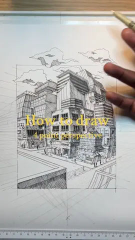 4 point perspective the best? 🤔 #architecture #sketch #pointperspective #design #art #xybca 