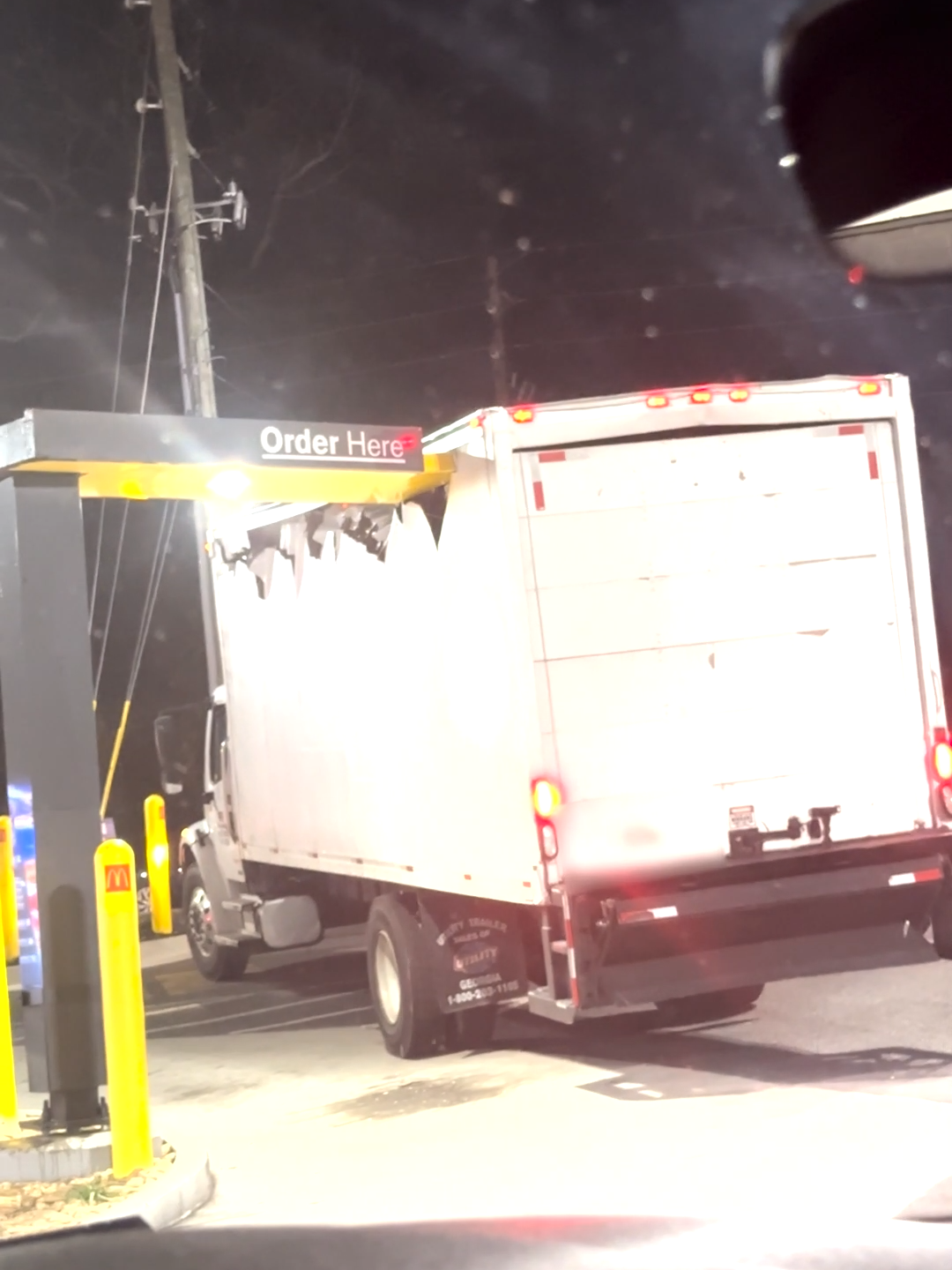 Yikes. Maybe reverse and try again? 🤦‍♂️😱 #drivethru #trucks #fail