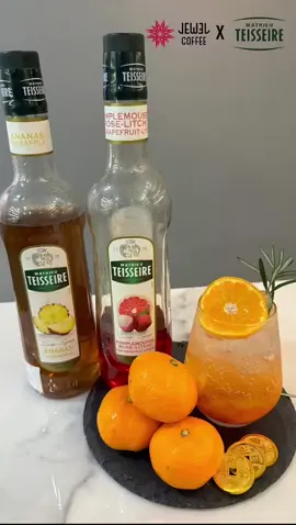 First three days are over … still got many mandarin oranges 🍊 try using them to make “Golden Fortune” it’s citrusy, taste of Chinese New Year 🧧definitely a welcome drink for all to enjoy ☺️ #mathieuteisseire #jewelcoffee #cny2024 #syrup #mocktail #sodadrink #syrup #mandarinorange #cny #mixology  #mixology #drinkrecipe #beverage #flavoureddrinks #party #gathering 