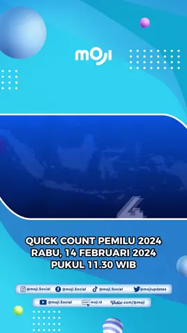 MARI KAWAL PESTA DEMOKRASI 2024! 🔥 Saksikan Quick Count Pemilu 2024 Rabu, 14 Februari 2024 pukul 11.30 WIB Live hanya di MOJI #pemilu2024  #quickcountpemilu  #pestademokrasi2024