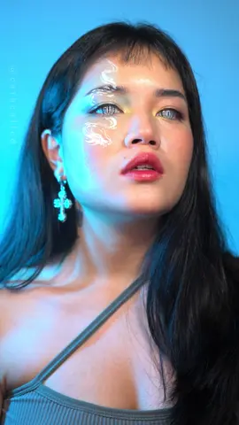 we’re still celebrating lunar new year right? 🐉🩵 | | more on IG: @cathcalled link in my bio! #fyp #fypシ #fypシ゚viral #makeupindonesia #makeup #dragonmakeup #lunarnewyear #blackhair #gayadirumah #cyberpunk #dragon #foryoupage 
