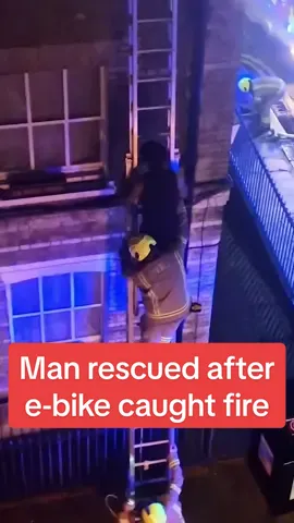 Firefighters rescue man from flat after e-bike caught fire #dailymirror #breakingnews #ebike #fire #firefighter 