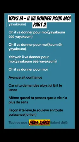 #krysm #ilvadonnerpourmoi #lyrics #mboalyrics #pourtoi #foryou #fyp 