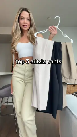 My top 3 favourite pants from aritzia 🫶🏻 #aritzia #aritziaoutfits #aritziastyle #aritziahaul 