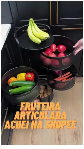 Fruteira Preta Cesta Redonda Giratória 4 Andares Rodinhas Multicamadas Black Seguei o link para compra do produto https://shope.ee/3L2ZQwWLRA  #achadinhos #Fitness #shopee #cozinha #fruteira