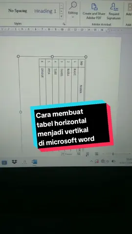 Cara membuat tabel horizontal menjadi vertikal di microsoft word #microsoftword  #word  #vertikal  #table  #horizontal 