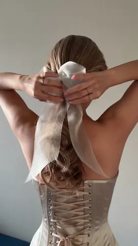 Bow hairstyle 🤍 Bow@leletny  Prep @The Ultimate Heatless Curler  Corset @Perfect Corset 25% off code “MICHELLE” #easyhairstyles #hairtrends #hairinspo #simplehairstyles #coquetteaesthetic #hairtutorial #ponytail #girlhairstyle #hairstyles #ribbonhairstyle #hairbows #corset 