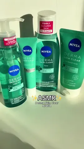 ✨ Topprodukter mod akne fra @NIVEA 💙 Tjek lige #dermaskinclear serien ud! 🙌 #nivea #dermaskinclear #teamupwithyourskin #niacinamide #salycilicacid #asmr #asmrskincare #hudpleje
