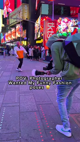 I ran into this Random Time Square photographer Called @elcubanodetimessquare , he asked me to do some poses from my latest videos and this were the results. 😂🫶🏼📸