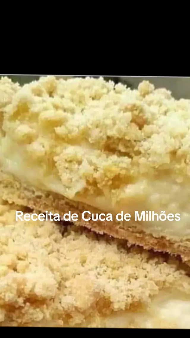 Vamos de receita boa 👍🏻  CUCA DE MILHÕES  Ingredientes da Farofa 3 xícaras de farinha de trigo 3 colheres (sopa) de maisena 1 colher de sopa de fermento 1 ovo 1 xícaras e meia de açúcar 3 colheres de sopa de margarina Modo de preparo: Prepare a farofa misturando todos os ingredientes com as mãos e esfarelando. Creme: 1 leite condensado + a mesma medida de leite, 1 colher de sopa de Maizena 1 colher de sopa de manteiga . Modo de preparo: cozinhar até ficar consistente, após deixar esfriar e acrescenta uma gema peneirada e 1 caixinha de creme de leite. Montagem: Coloque metade da farofa em uma forma untada e enfarinhada. Coloque todo o creme com cuidado e depois o restante da farofa. Leve a massa ao forno médio (180° C) por 35 minutos e pronto para servir hummm 😋 #coco #leitedecoco #cremedeleite #leite #culinaria #leitecondensado #bolo #fevereiro #recheio #deliciasdanice 