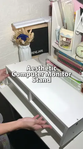 Mas organize desk ko bcoz of thisss 🫶🏻 #monitorriser #monitorstand #organizer #desksetup #aesthetic #assemblewithme #computerstand 