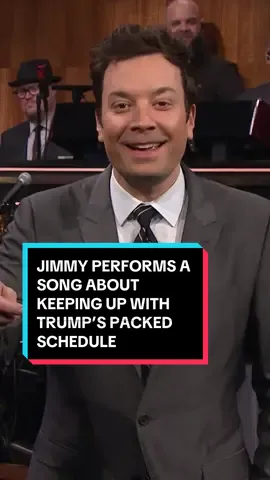 Jimmy performs a song about keeping up with Trump’s packed schedule. #FallonTonight #TonightShow #Trump #TaylorSwift #Gritty #Santos 