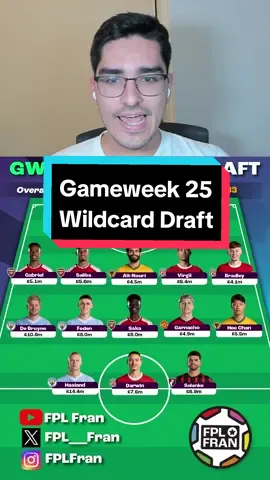 Gameweek 25 Wildcard Draft FPL 23/24! #fpltips #fantasypremierleague #fplcommunity #fpltiktok #fpltok #fpl #fplwildcard 
