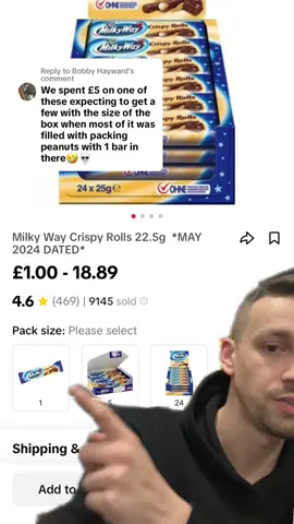 Replying to @Bobby Hayward sorry but unsure what else you expected upon ordering 1 x bar? If you have any further concerns please message us via Tik Tok Shop. #fyp #viral #trending #crispyrolls #milkyway #milkywaycrispyrolls #tiktokshop 