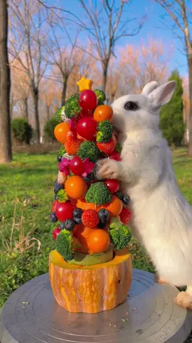 Rabbit eating fruit 🐰🥰 | #rabbit #eating #fruit #parati #viral #foryoupage #fyp #fypシ 