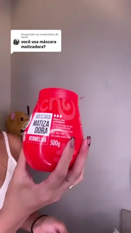 Respondendo a @Geeh as mascaras tonalizantes vermelhas que eu uso 🍒🍒🍒 #cherryhair #hairtok #cabelovermelho #redhair #dyinghair #salonlinematizadorvermelho 