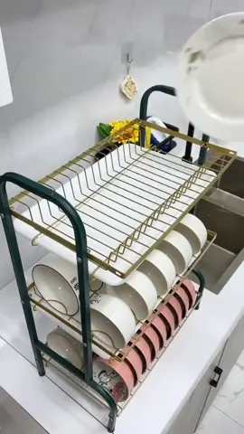 ALOBON Rak Piring Rak Cuci Piring Penyimpanan Dapur Stainless Steel Hijau #rakpiring #rakpiringstainless #rakpiringdapur #fypindonesia 