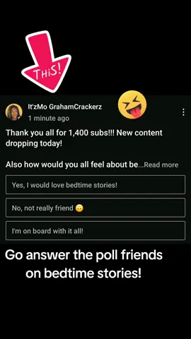 Thank you for 1400 subbies!!!! Would you all like bedtime asmr??? #bedtimestories #asmr #longcontent #Longvideo #poll #yt 