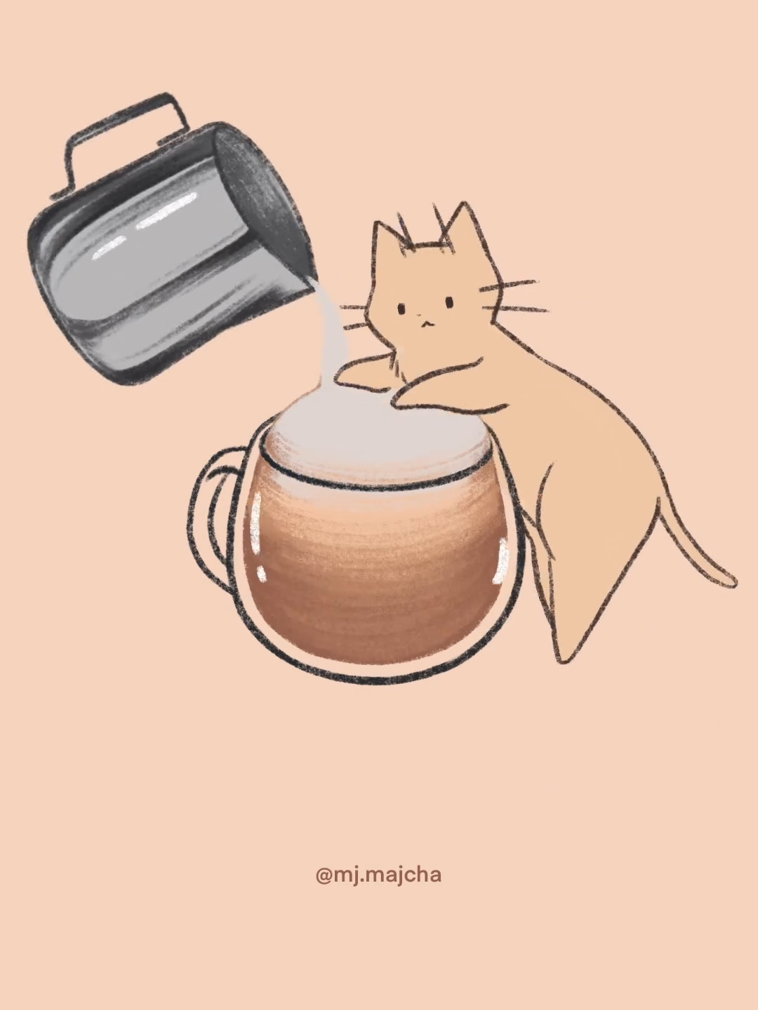 ca-purr-ccino (✍🏻 mj.majcha | IG) - #animation #cat #cappucino #coffee #9gag