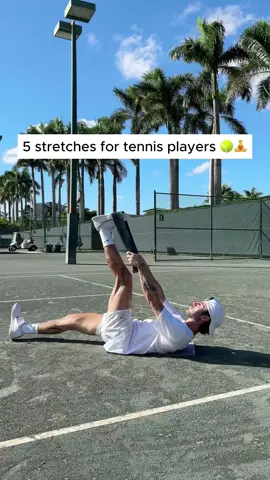 Try these stretches after your next match 🧘‍♂️ 🎾 #stretch #tennistok #yoga #fyp #mobility #tennis 