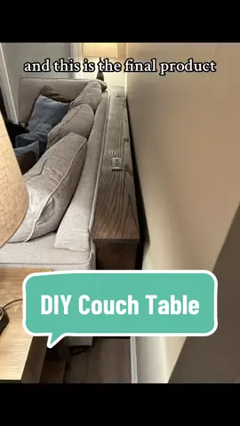 Here’s a look at the table I made this weekend to go behind our couch! It has recessed outlets/charging ports and helps keep our couch from pressing up against the wall outlets. #DIY #diyproject #diytable #craft #crafty #diyhomedecor 
