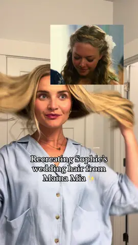 I was OBSESSED when I saw her hair so I had to recreate it!! Just without the flowers lol. Do we like?🥰 #hairtransformation #mamamia #hairstyles #hairtutorial #braidstutorial 