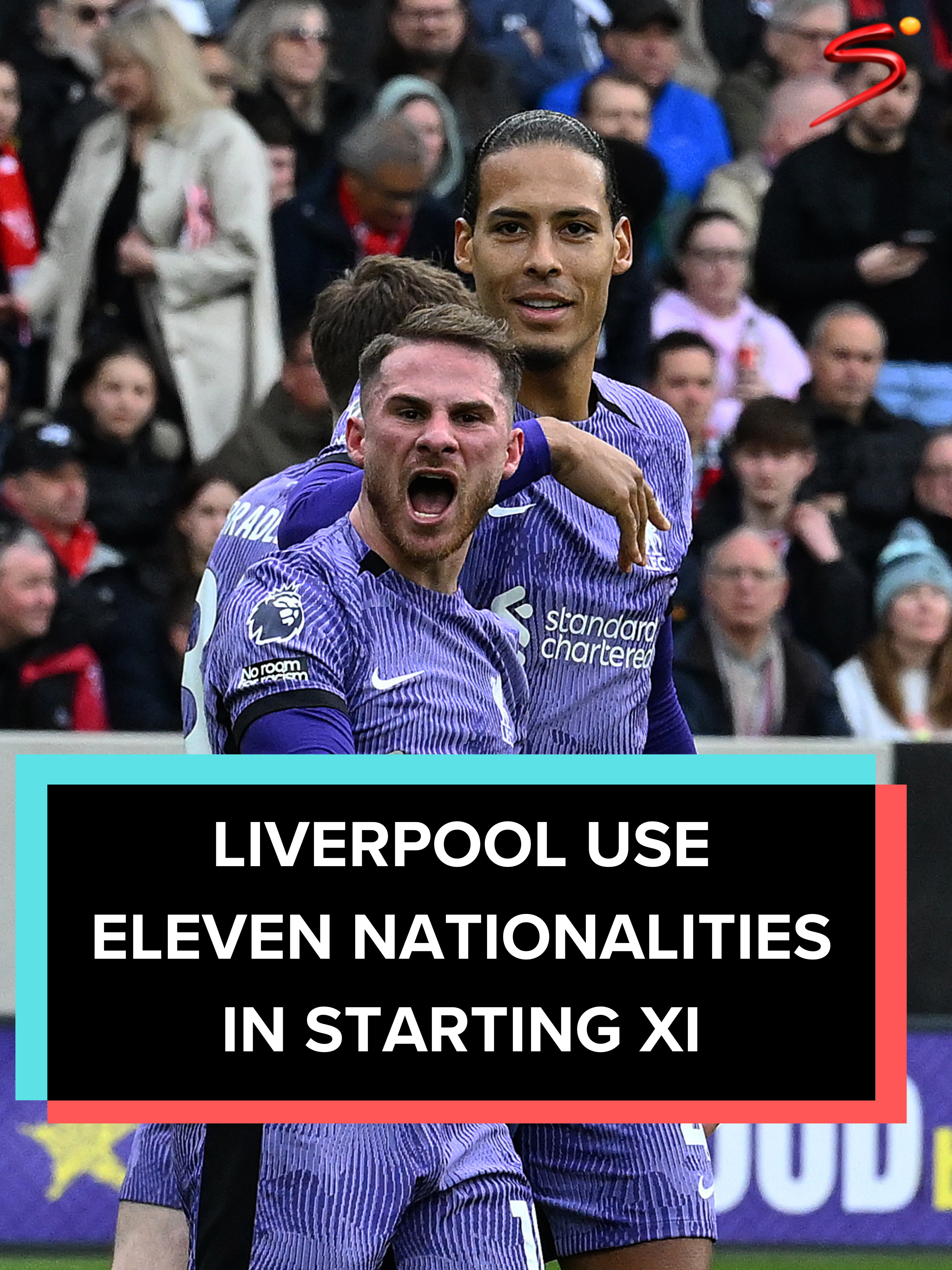 Liverpool used players with 𝗘𝗟𝗘𝗩𝗘𝗡 different nationalities in their starting XI against Brentford 😳 #Liverpool #PremierLeague #Klopp
