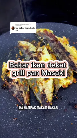 Replying to @Syma Honey boleh awk. Sedap je rasa ikan bakar atas grill pan ni. Nak cepat malas nak nyalakan api, xde laman rumah nak bakar2. Boleh dapatkan grill pan masaki ni dekat beg kuning dekat bawah.  #grillpan #masaki #bakarikan #grillpanmasaki 