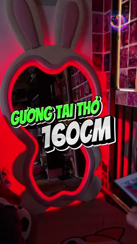Gương tai thỏ bọc nỉ, cao 160cm #guongtaitho #decorphongngu #setupphong #decorphongtro #holig #nghiendecor #nghiensetup #trangtrinhacua #trangtriphongngu 