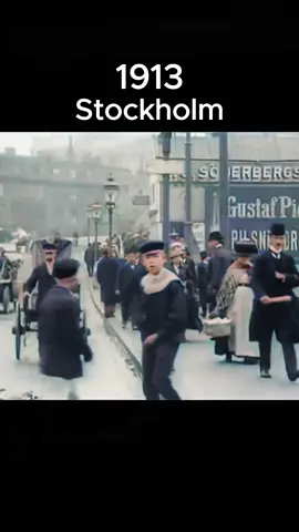 Streets of Stockholm in 1913 #History #colorized #oldfootage #stockholm