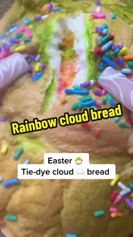 Eastee tie-dyed cloud bread #CloudBread #CloudBreadRecipe #Easter #Aroseslimes 